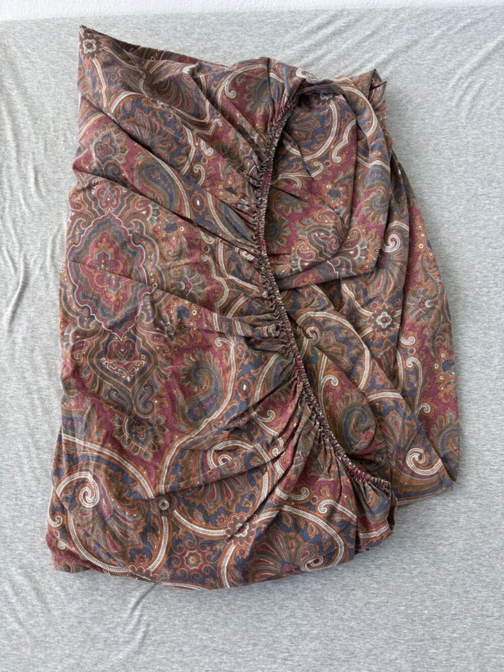 Vintage Ralph Lauren Brianna Paisley Old Money Queen Fitted Sheet Dark Academia